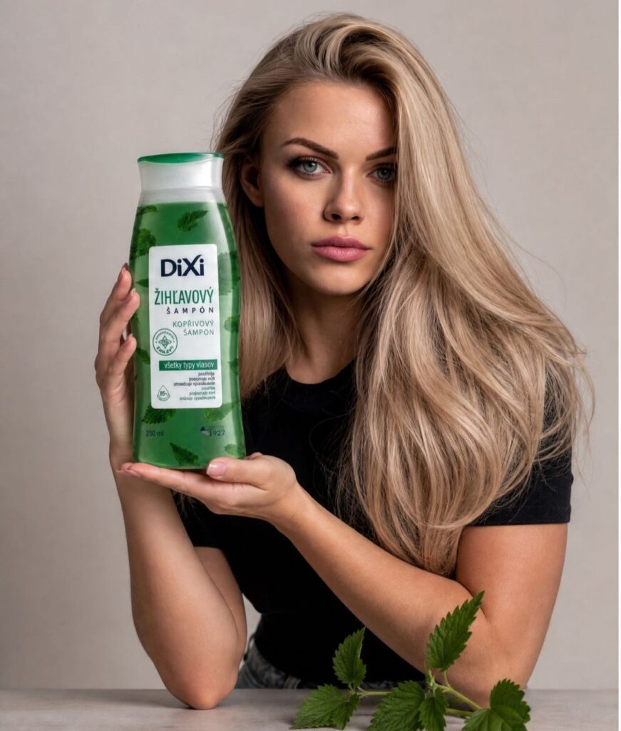 Immagine AI dello shampoo DiXi per la collezione Natural Beauty.