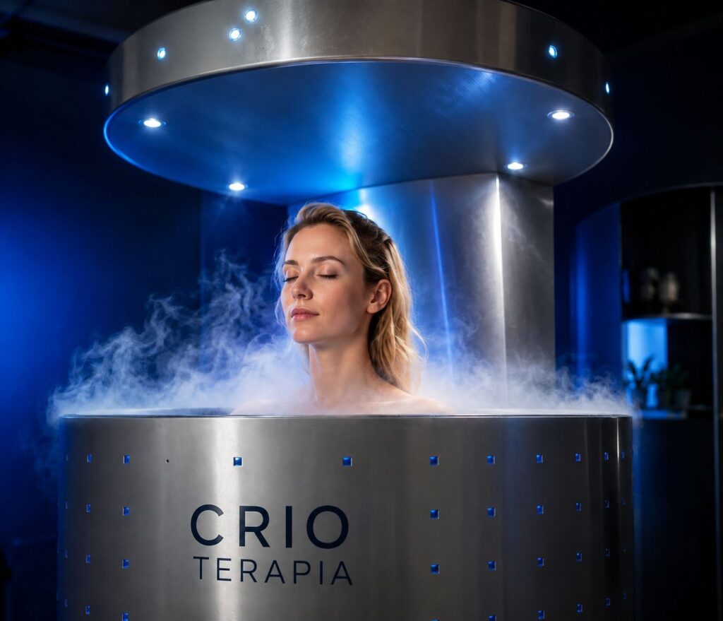 Immagine AI di crioterapia per presentare un servizio moderno dedicato al benessere.